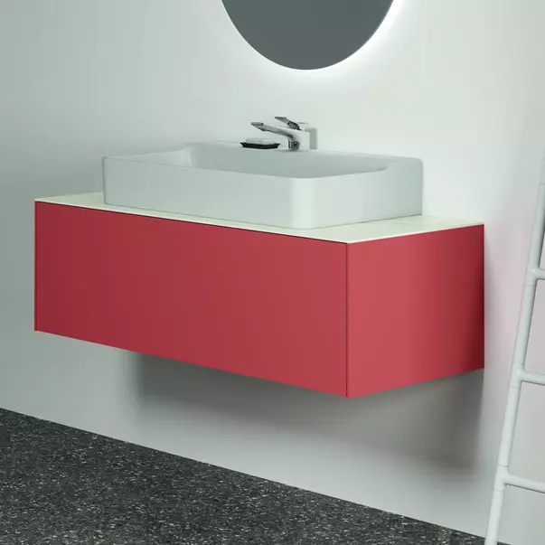 Dulap baza suspendat Ideal Standard Atelier Conca rosu - oranj mat 1 sertar 120 cm picture - 4