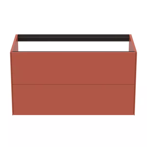 Dulap baza suspendat Ideal Standard Atelier Conca rosu - oranj mat 2 sertare 100 cm picture - 5