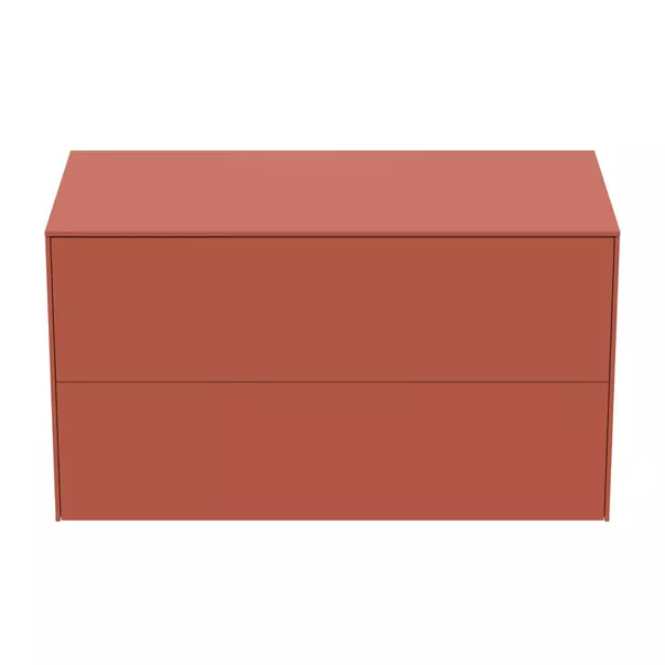 Dulap baza suspendat Ideal Standard Atelier Conca rosu - oranj mat 2 sertare cu blat 100 cm picture - 9