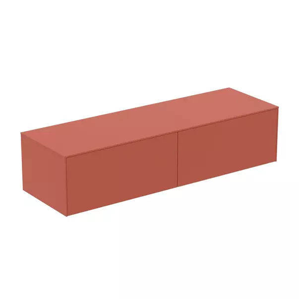 Dulap baza suspendat Ideal Standard Atelier Conca  rosu - oranj mat 2 sertare cu blat 160 cm picture - 2