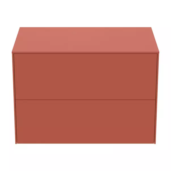 Dulap baza suspendat Ideal Standard Atelier Conca rosu - oranj mat 2 sertare cu blat 80 cm picture - 8