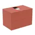 Dulap baza suspendat Ideal Standard Atelier Conca rosu - oranj mat 2 sertare si blat cu decupaj central 80 cm picture - 2