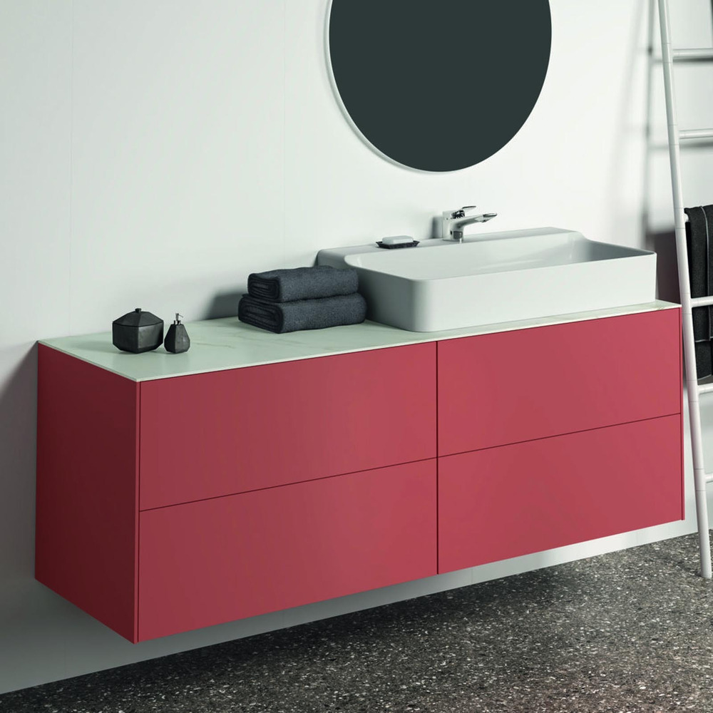 Dulap baza suspendat Ideal Standard Atelier Conca rosu – oranj mat 4 sertare 160 cm 160