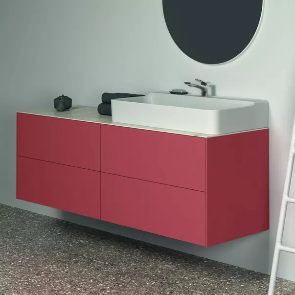 Dulap baza suspendat Ideal Standard Atelier Conca rosu - oranj mat 4 sertare 160 cm picture - 3