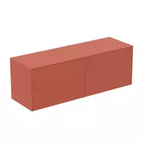 Dulap baza suspendat Ideal Standard Atelier Conca  rosu - oranj mat 4 sertare cu blat 160 cm