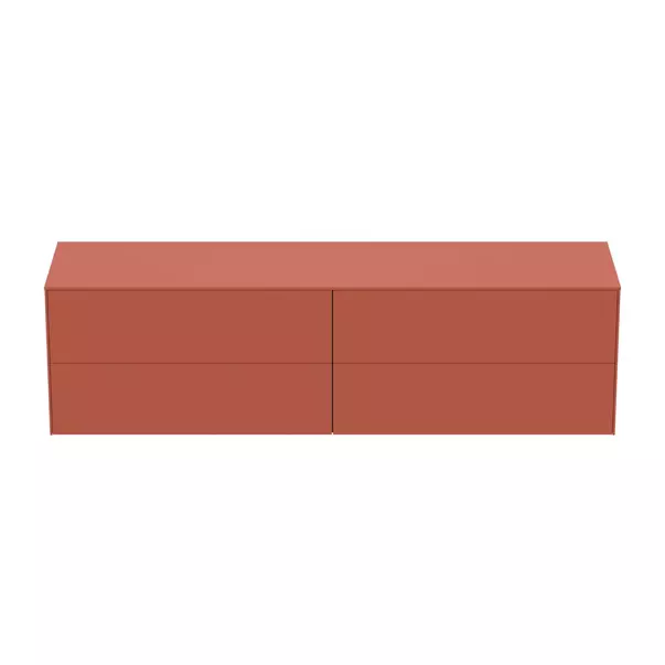Dulap baza suspendat Ideal Standard Atelier Conca  rosu - oranj mat 4 sertare cu blat 200 cm picture - 8