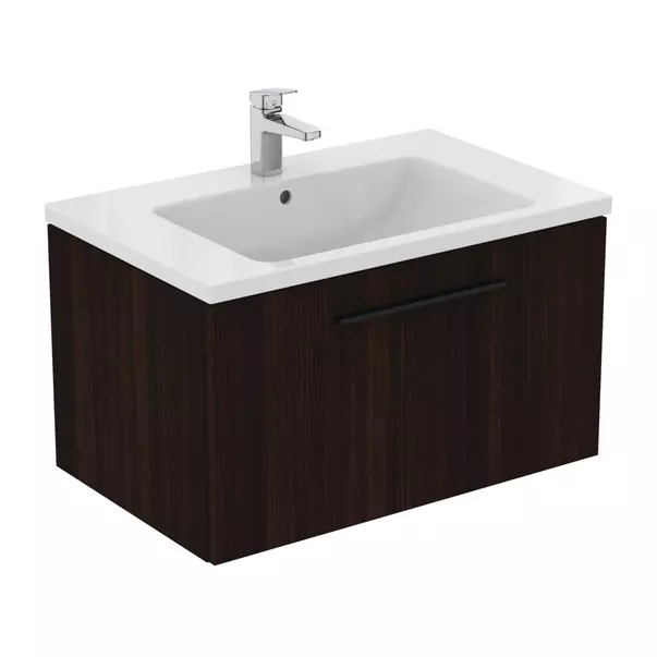Dulap baza suspendat Ideal Standard i.life B finisaj stejar cafeniu 1 sertar 80 cm picture - 4