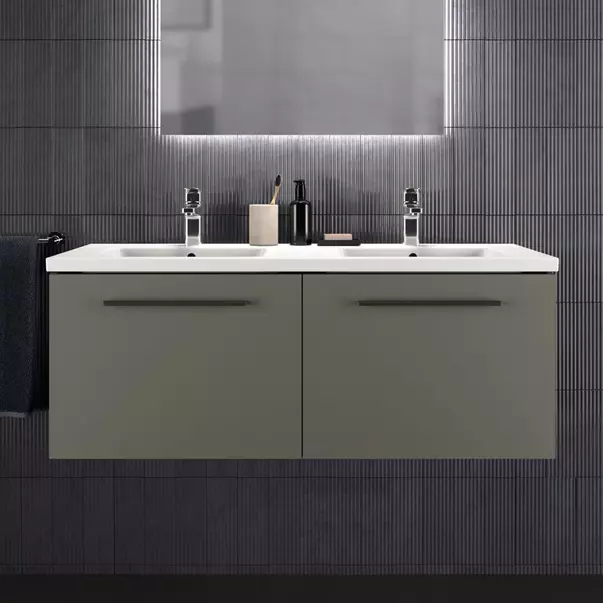Dulap baza suspendat Ideal Standard i.life B gri quartz mat 2 sertare 120 cm picture - 4