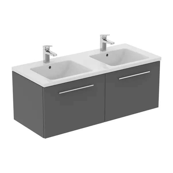 Dulap baza suspendat Ideal Standard i.life B gri quartz mat 2 sertare 120 cm picture - 6