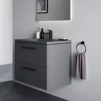 Dulap baza suspendat Ideal Standard i.life B gri quartz mat 2 sertare 80 cm picture - 3