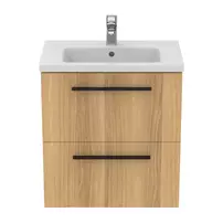 Dulap baza suspendat Ideal Standard i.life S 2 sertare stejar 60 cm picture - 4