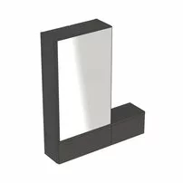 Dulap cu oglinda suspendat Geberit Selnova Square negru 1 usa dreapta 2 usi rabatabile 71 cm
