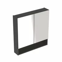 Dulap cu oglinda suspendat Geberit Selnova Square negru 2 usi 59 cm