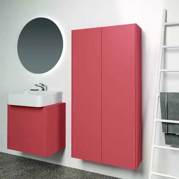Dulap inalt suspendat Ideal Standard Atelier Conca rosu - oranj mat 72 cm 2 usi picture - 3