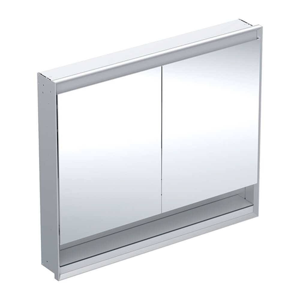 Dulap incastrat cu oglinda si nisa Geberit One ComfortLight 105 cm aluminiu eloxat imagine noua 2022