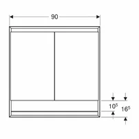 Dulap incastrat cu oglinda si nisa Geberit One ComfortLight 90 cm aluminiu eloxat picture - 2
