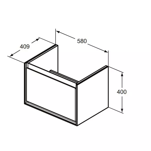 Dulap suspendat pentru lavoar alb Ideal Standard Connect Air Cube 58.5 cm E0844KN picture - 3
