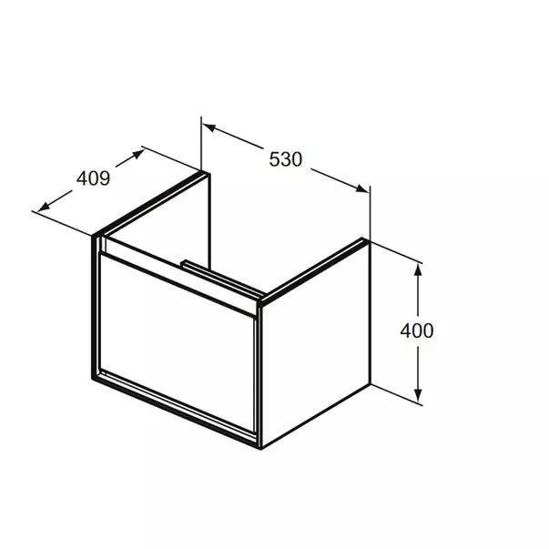 Dulap suspendat pentru lavoar gri deschis mat Ideal Standard Connect Air Cube 53.5 cm picture - 4