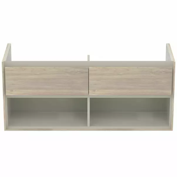 Dulap suspendat pentru lavoar maro deschis lemn Ideal Standard Connect Air 120 cm cu spatiu depozitare picture - 2