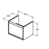 Dulap suspendat pentru lavoar maro deschis lemn Ideal Standard Connect Air Cube 53.5 cm picture - 4