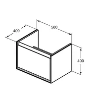 Dulap suspendat pentru lavoar maro deschis lemn Ideal Standard Connect Air Cube 58.5 cm picture - 2