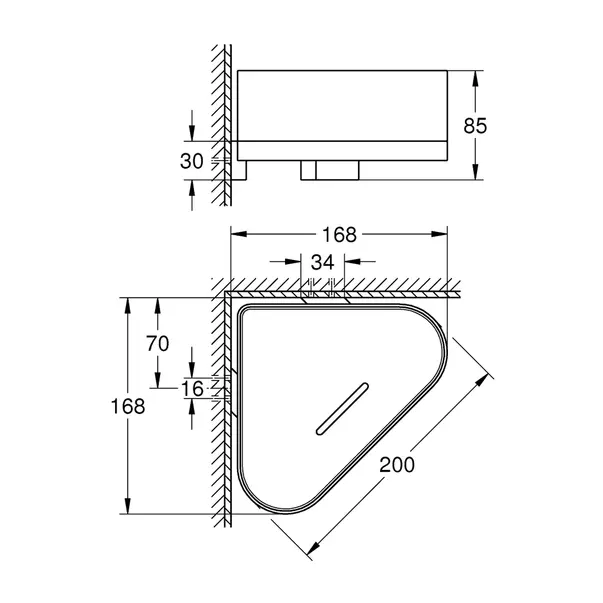 Etajera dus de colt Grohe Selection antracit periat Hard Graphite picture - 3