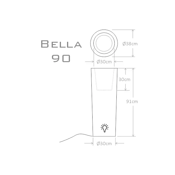 Ghiveci led Micante Bella 90 RGB de interior cu telecomanda picture - 3