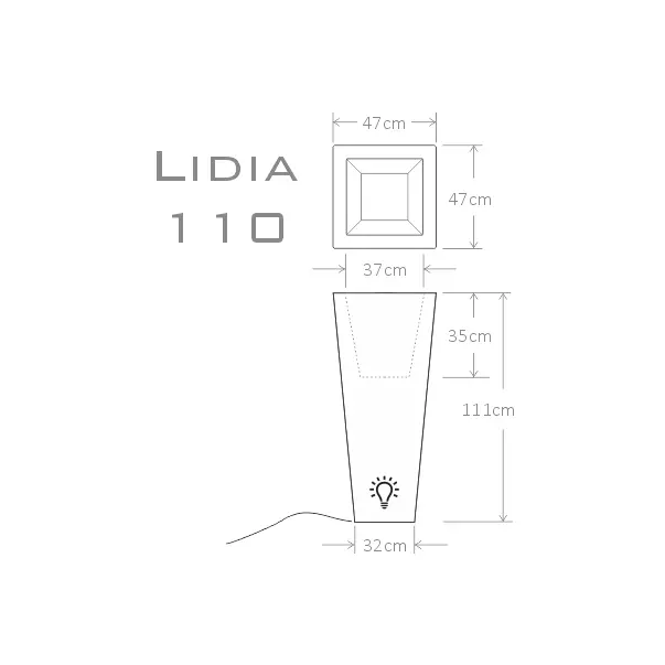 Ghiveci led Micante Lidia 110 RGB de exterior fara telecomanda picture - 3