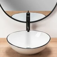 Lavoar alb/negru pe blat Rea Sofia Black Edge 41 cm picture - 5