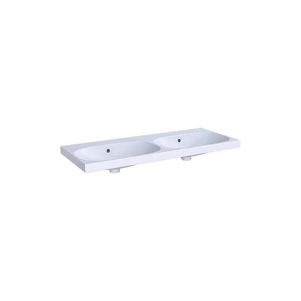 Lavoar dublu pe mobilier Geberit Acanto 120 cm fara orificiu robinet