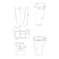 Lavoar freestanding Omnires Parma M+ dreptunghiular negru - alb 55 cm picture - 2