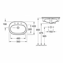 Lavoar incastrat Villeroy&Boch O.Novo 56 cm picture - 6