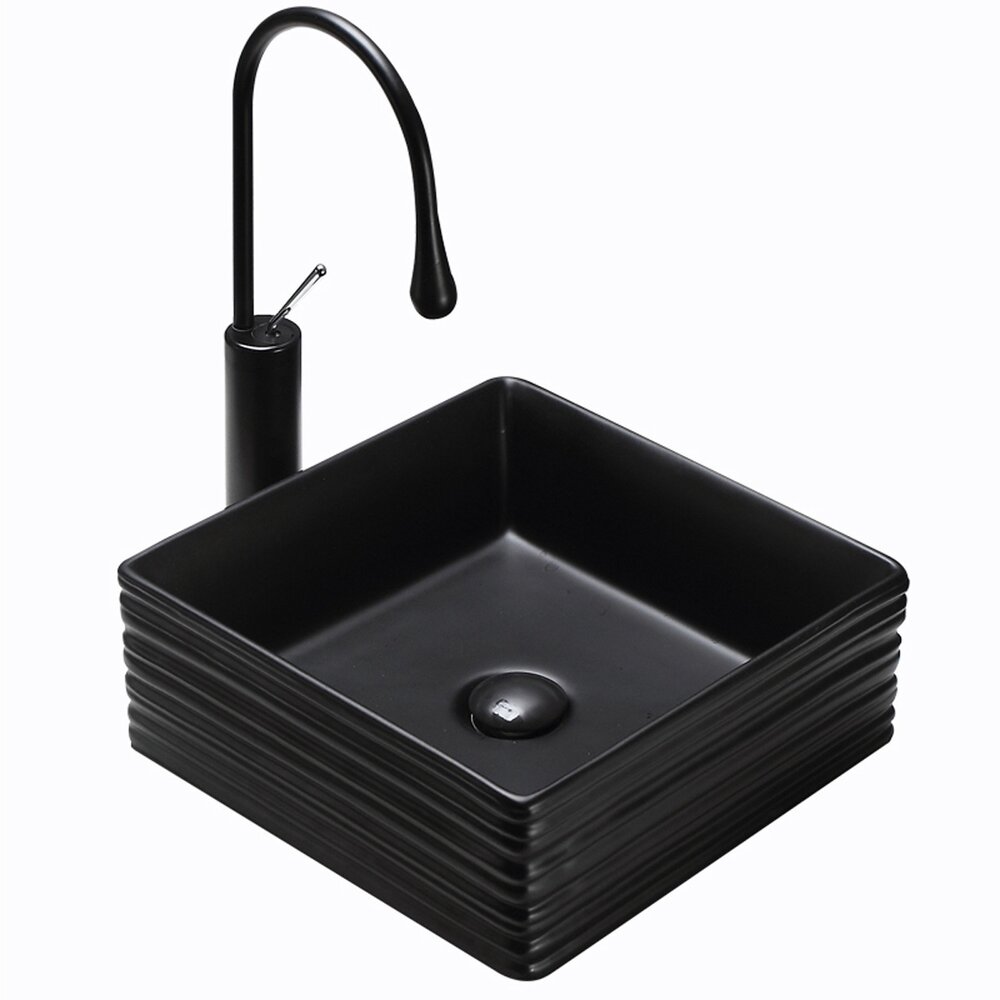 Lavoar negru pe blat Rea Solo 39 cm