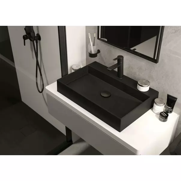 Lavoar pe blat Deante Correo negru-mat 40x60cm picture - 6