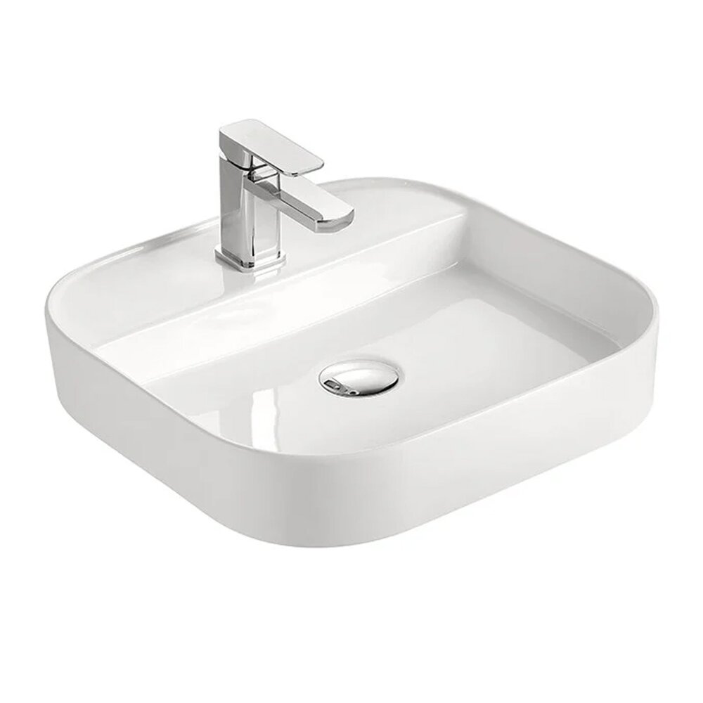 Lavoar pe blat Fluminia Juno alb 39 cm