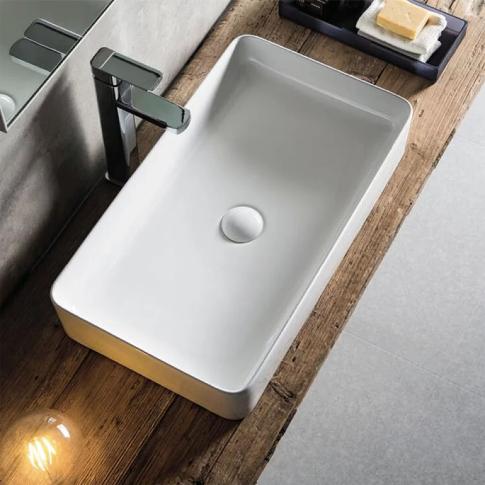 Lavoar pe blat Fluminia Lena alb 60 cm 8030 | Neakaisa.ro