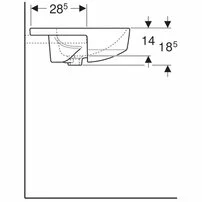 Lavoar pe blat Geberit Variform 50 cm cu orificiu baterie cu orificiu preaplin picture - 5
