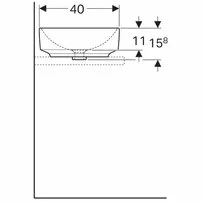Lavoar pe blat Geberit Variform dreptunghiular fara preaplin 55x40 cm picture - 5
