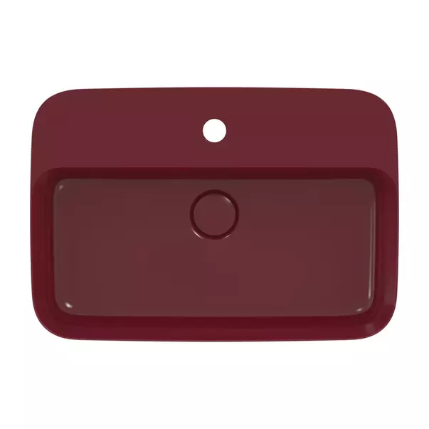 Lavoar pe blat Ideal Standard Atelier Ipalyss Pomegranate 55 cm rosu bordo cu orificiu baterie picture - 5