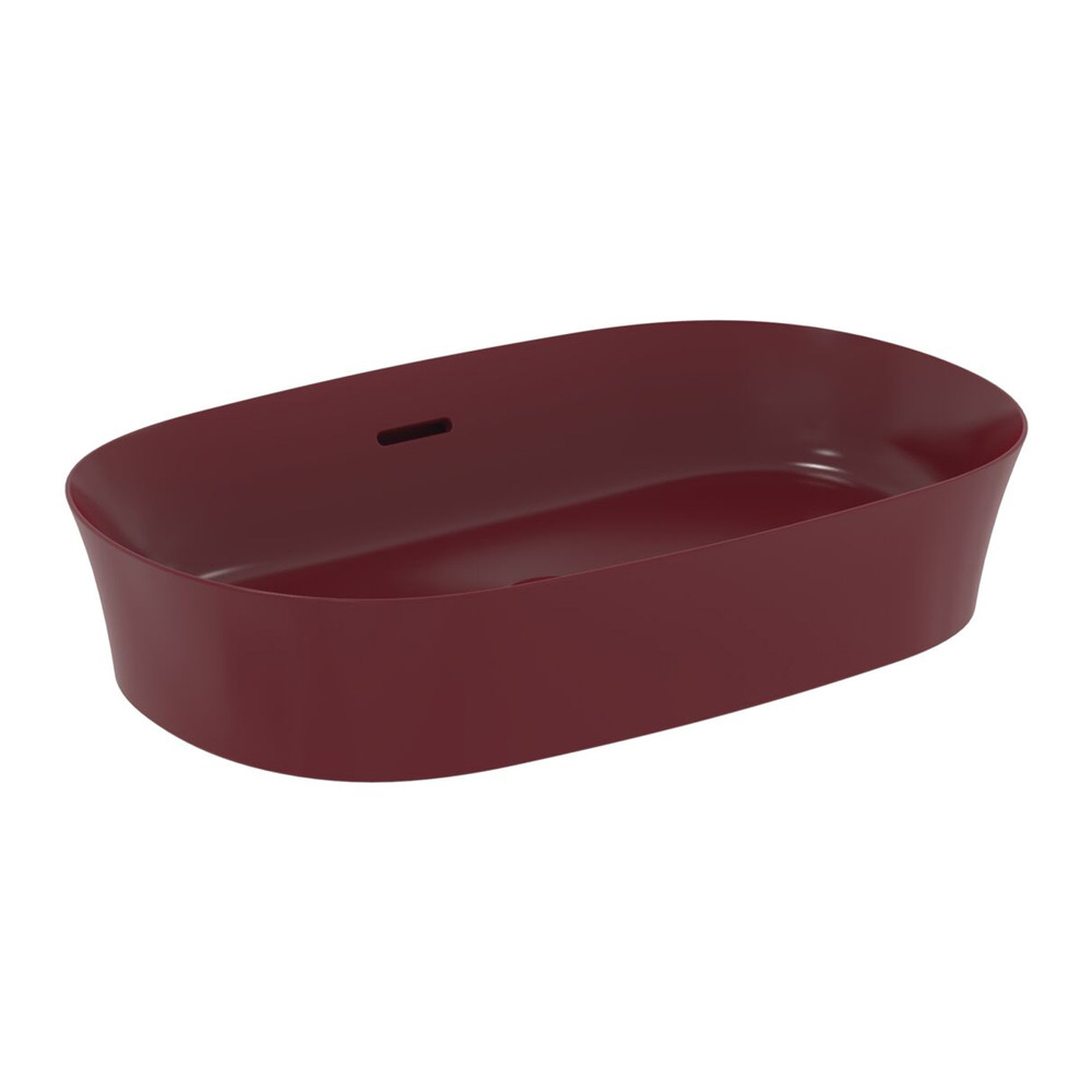 Lavoar pe blat Ideal Standard Atelier Ipalyss Pomegranate 60 cm rosu bordo cu preaplin