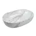 Lavoar pe blat Invena Korfu oval 60 cm alb finisaj marmura picture - 1