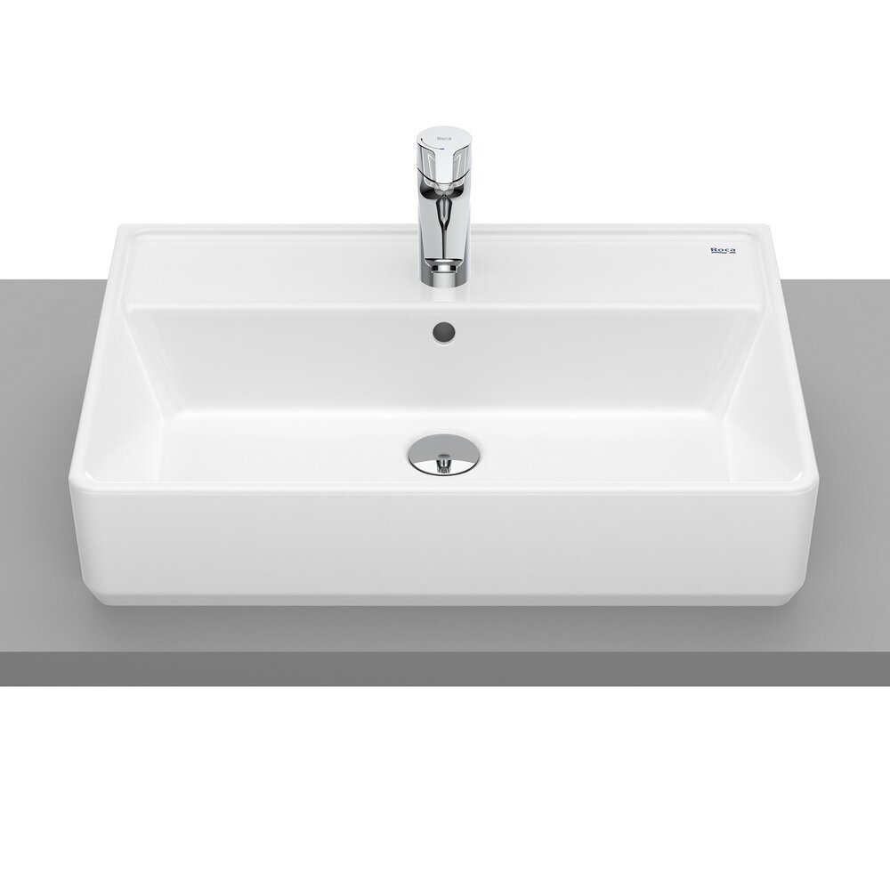 Lavoar pe blat Roca The Gap dreptunghiular 60 cm alb