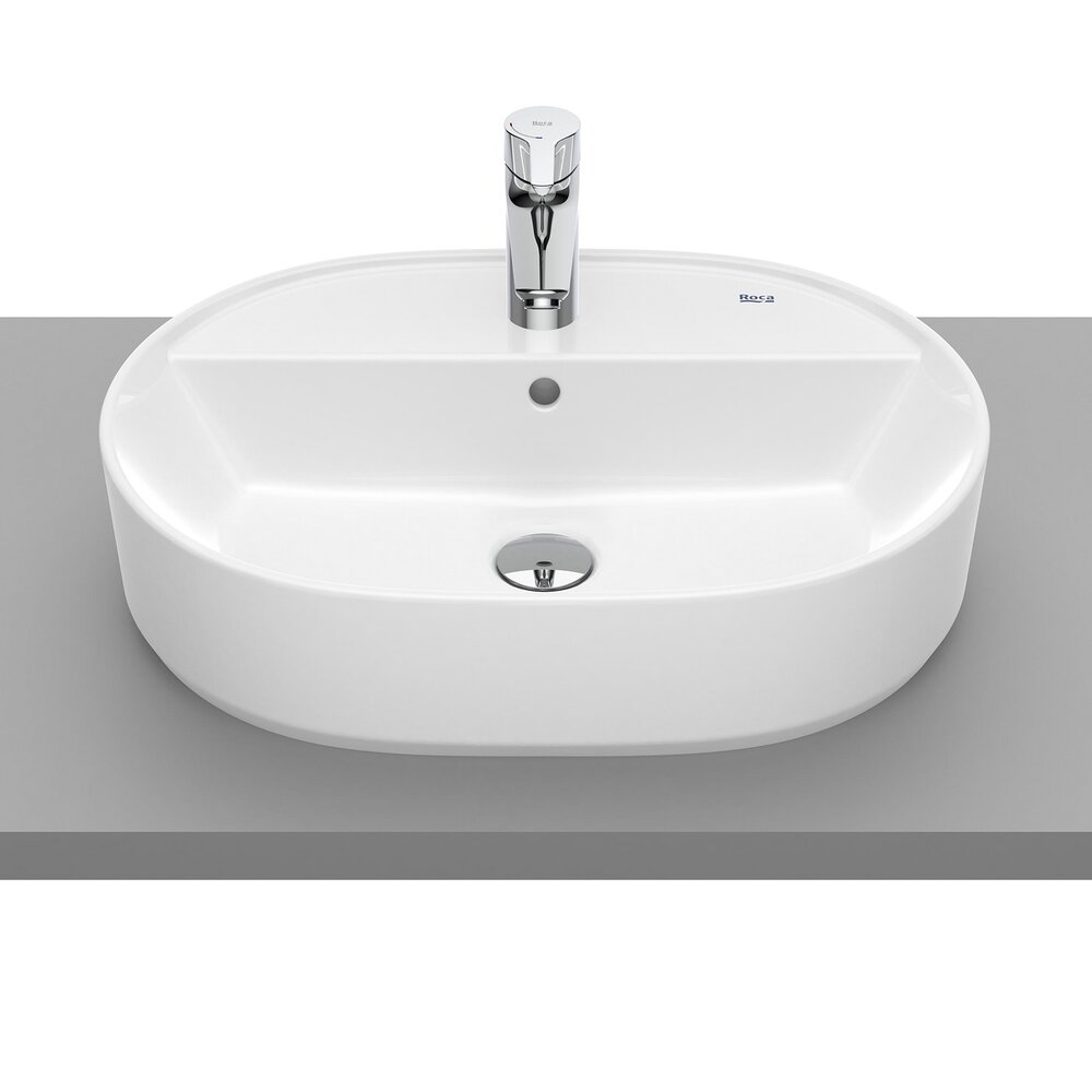 Lavoar pe blat Roca The Gap oval 55 cm alb