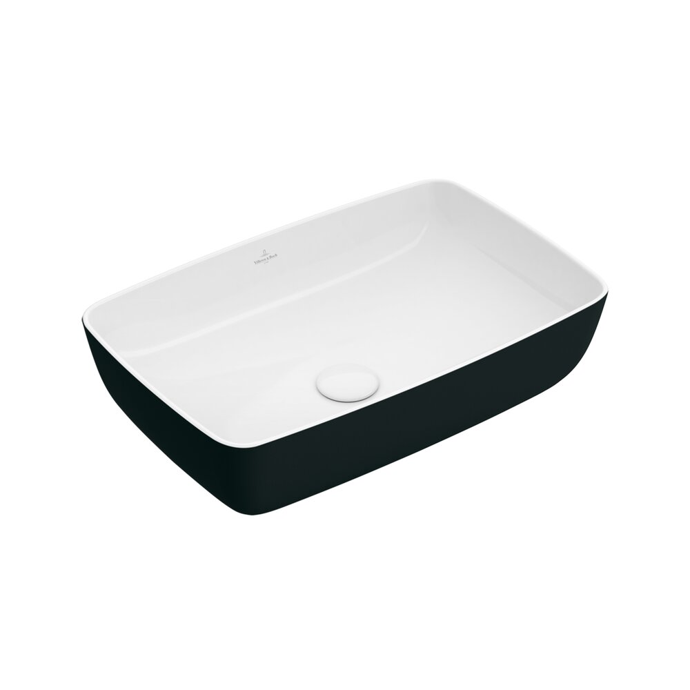 Lavoar pe blat Villeroy&Boch Artis Coal Black dreptunghiular negru – alb 58 cm alb