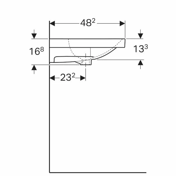 Lavoar pe mobilier Geberit Acanto 90 cm cu orificiu baterie picture - 4