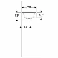Lavoar pe mobilier Geberit Icon 38 cm cu orificiu baterie dreapta picture - 5