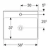 Lavoar pe mobilier Geberit One 60 cm alb lucios KeraTect cu orificiu baterie picture - 2