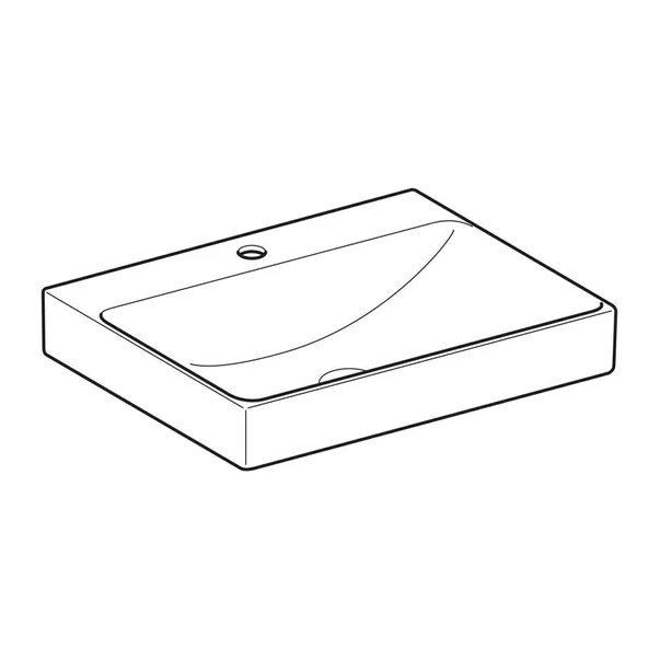 Lavoar pe mobilier Geberit One 60 cm alb lucios KeraTect cu orificiu baterie picture - 5