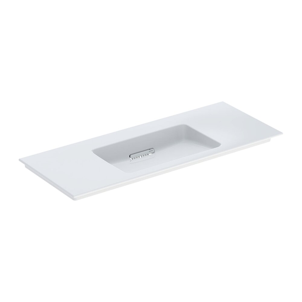 Lavoar pe mobilier Geberit One Slim 120 cm alb cu scurgere speciala