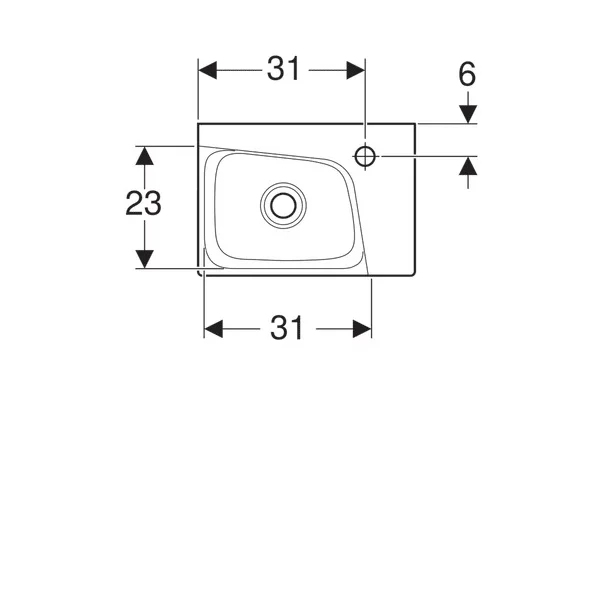 Lavoar pe mobilier Geberit Xeno2 cu orificiu baterie dreapta 40 cm alb picture - 4